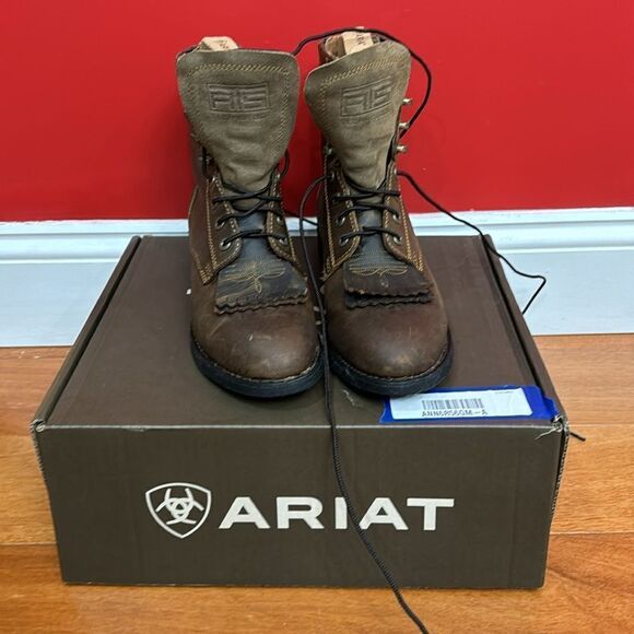 NIB Ariat Womens Heritage Lacer II Boots 10002147 Distressed Brown size 7 wide - Picture 3 of 10